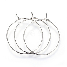 316L Surgical Stainless Steel Hoop Earring Findings STAS-G130-03P