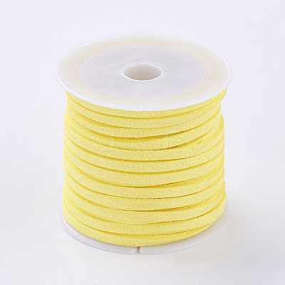 3x1.5mm Yellow Flat Faux Suede Cord X-LW-R003-38-1