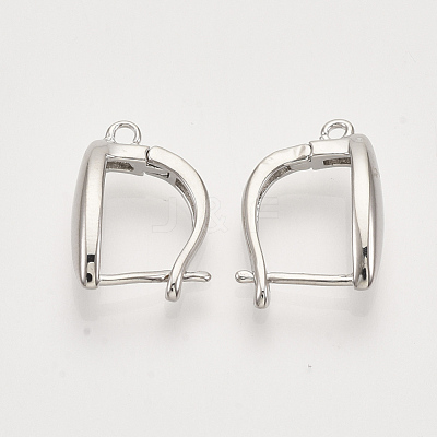 Brass Hoop Earring Findings with Latch Back Closure KK-T048-019P-NF-1