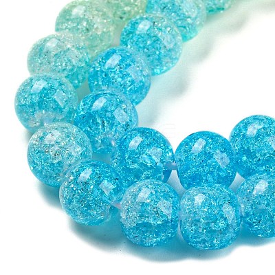 Spray Painted Crackle Glass Beads Strands DGLA-C002-8mm-10-1