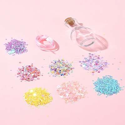 Star Heart PVC Plastic Paillette/Sequins Beads Wish Bottle DIY Making Kits DIY-FS0007-59-1