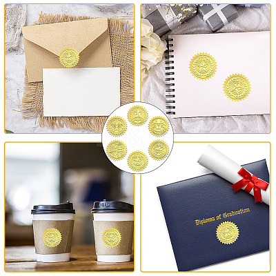 6 Patterns Aluminium-foil Paper Adhesive Embossed Stickers DIY-WH0451-011-1