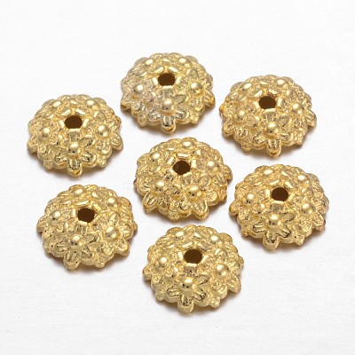 Tibetan Style Bead Caps TIBEB-LF1650Y-G-FF-1