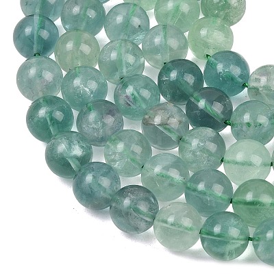 Natural Green Fluorite Beads Strands G-K340-A03-10mm-01-1