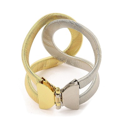 Iron Cuff Bangles for Women BJEW-L629-13GP-1