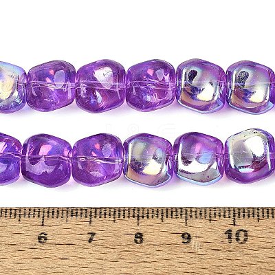 Electroplate Transparent Glass Beads Strands EGLA-N057-02A-09-1