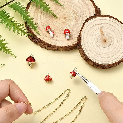 5Pcs 5 Styles Brass Enamel Charms KK-CJ0003-93-1