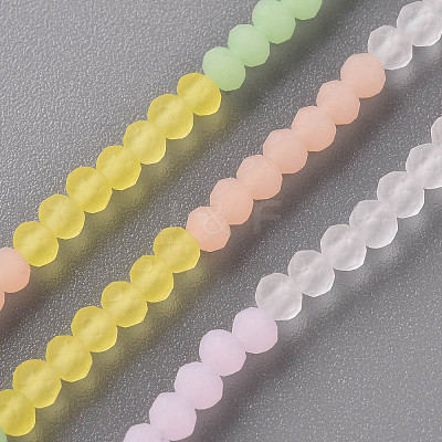 7 Colors Frosted Glass Beads Strands LS-FGLA-T002-01A-1