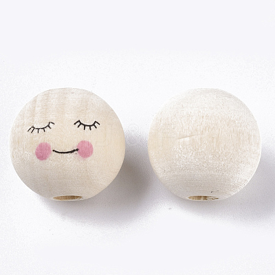 Natural Wood European Beads X2-WOOD-S055-17-1