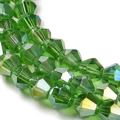 Transparent Electroplate Glass Beads Strands GLAA-F029-3mm-A03-1