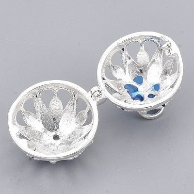 Rack Plating Brass Cage Pendants KK-T053-03S-1