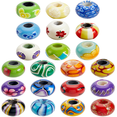 50Pcs Handmade Polymer Clay European Beads CLAY-PA0001-11-1