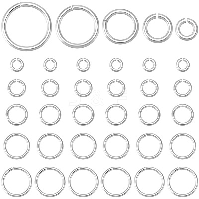 50Pcs 5 Styles 925 Sterling Silver Open Jump Rings STER-BBC0006-19-1