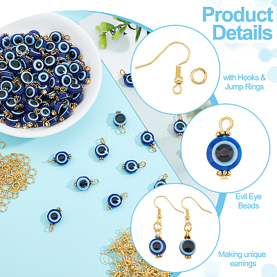 DIY Blue Evil Eye Earring Making Kit DIY-AR0002-85-1