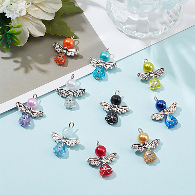 Acrylic Angel Pendants FIND-WH0110-377-1