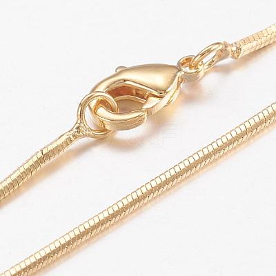 Brass Snake Chain Necklaces MAK-L009-01G-1