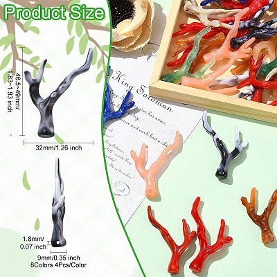 32Pcs 8 Styles Opaque Acrylic Pendants OACR-CJ0002-51-1