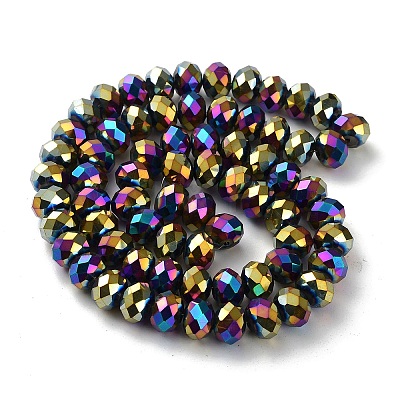 Electroplate Glass Beads Strands GR8X12MMY-M-1