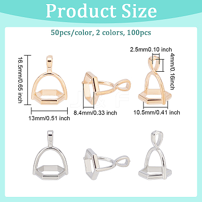 100Pcs 2 Colors Alloy Pinch Bails FIND-OC0002-10-1