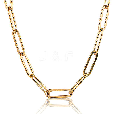 304 Stainless Steel Paperclip Chains CHS-CJ0001-02G-1