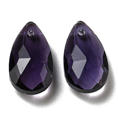 Faceted Teardrop Glass Pendants GLAA-O008-A02-1