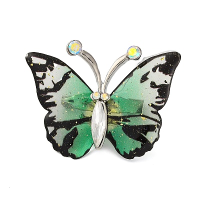 Butterfly Transparent Resin Brooch JEWB-M047-01B-1