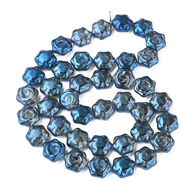 Electroplate Glass Beads Strands EGLA-N008-018-C02-1