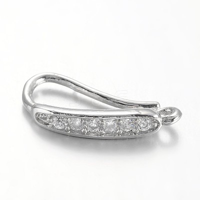 Eco-Friendly Rack Plating Brass Cubic Zirconia Hook Earring Findings X-KK-I606-29P-02-NR-1