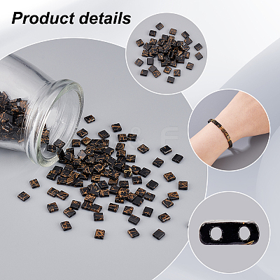 240Pcs 2-Hole Glass Seed Beads SEED-PH0001-75-1