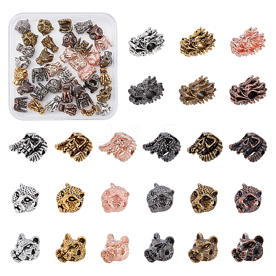 48Pcs 24 Styles Tibetan Style Alloy Beads FIND-PH0002-37-1