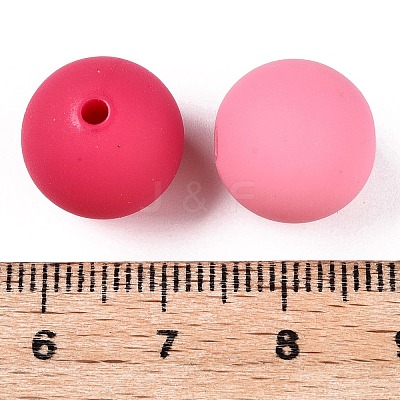 Rubberized Style Imitated Silicone Acrylic Beads MACR-T048-01A-15-1