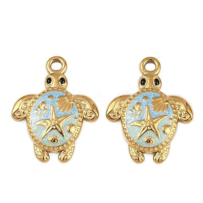 304 Stainless Steel Enamel Pendants X-STAS-K309-01G-01-1