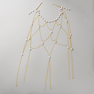 Brass Rhinestone Hair Chain DIY-WH20050-34G-1
