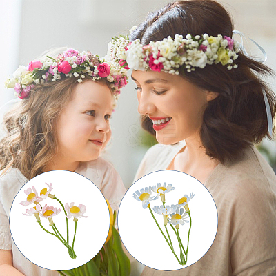 20Pcs 5 Colors Plastic Artificial Daisy Flower Bouquet AJEW-CA0003-72-1