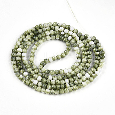 Baking Paint Glass Beads Strands DGLA-N003-4mm-C06-1