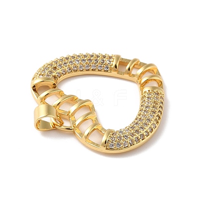 Rack Plating Brass Micro Pave Cubic Zirconia Pendants KK-E281-25G-1