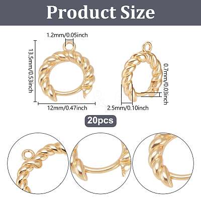 20Pcs Brass Hoop Earring Findings KK-UN0005-70-1