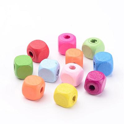 Dyed Natural Wood Beads X-WOOD-R249-063-1