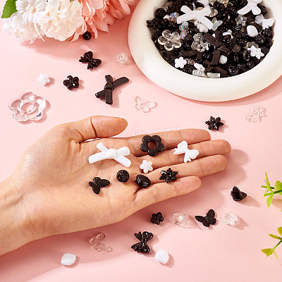 100G Transparent & Opaque Acrylic Beads TACR-TA0001-57G-1