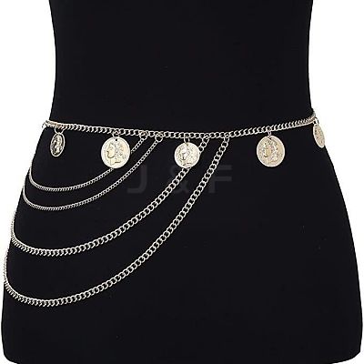 Alloy Coin Multi-Layered Chain Waist Body Chains for Women FS-WG18420-01-1