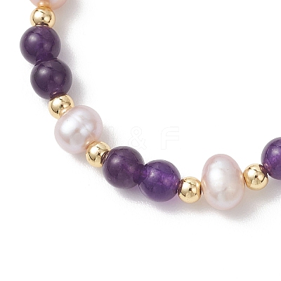 Adjustable Natural Quartz and Freshwater Pearl Beads Bead Bracelets BJEW-JB13031-01-1