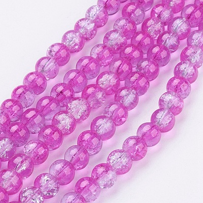 Crackle Glass Beads Strands X-CCG-Q002-6mm-09-1