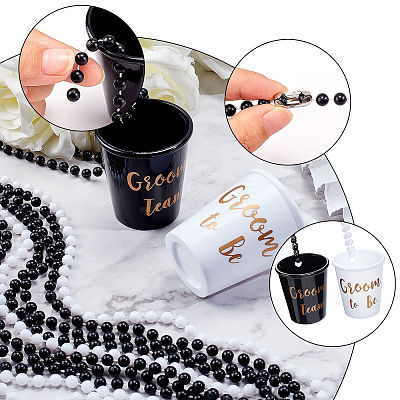 8Sets 2 Colors DIY Word Shot Glass Necklace Making Kits DIY-CP0008-06-1