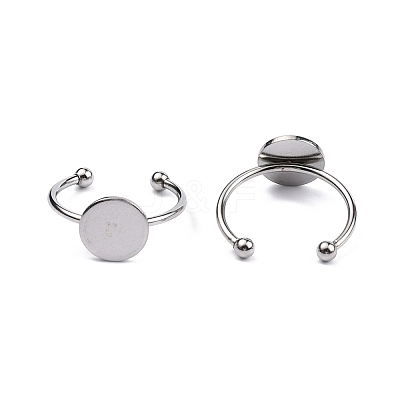 304 Stainless Steel Open Cuff Finger Ring Finding FIND-WH0110-025B-P-1