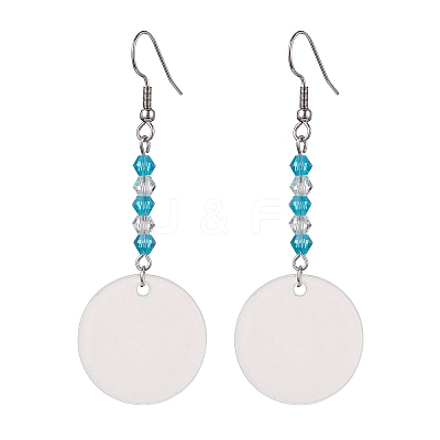 Blank Acrylic Dangle Earrings EJEW-JE05665-02-1