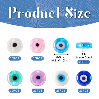 175Pcs 7 Colors Handmade Evil Eye Lampwork Beads EGLA-TA0001-32-1