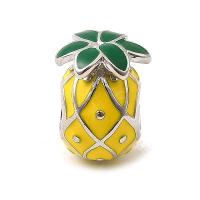 925 Sterling Silver Enamel European Beads STER-Z013-07P-06-1