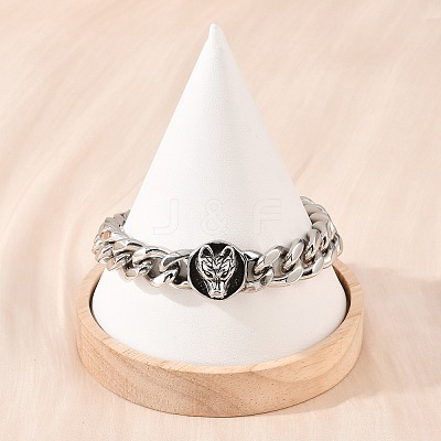 Stainless Steel Link Bracelets BJEW-D379-11ASP-1