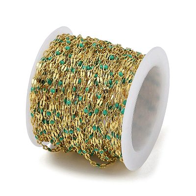 Rack Plating Brass Dapped Chains AJEW-Q153-02G-07-1