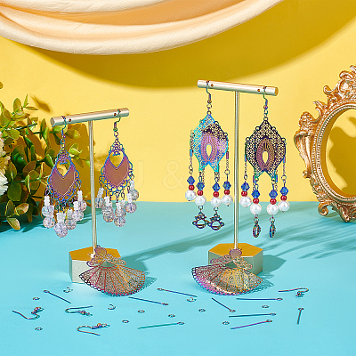 DIY Filigree Dangle Earring Making Kits DIY-UN0003-42-1